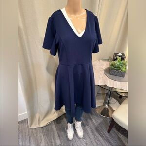 Women’s Navy Dress with Crisscross Back
